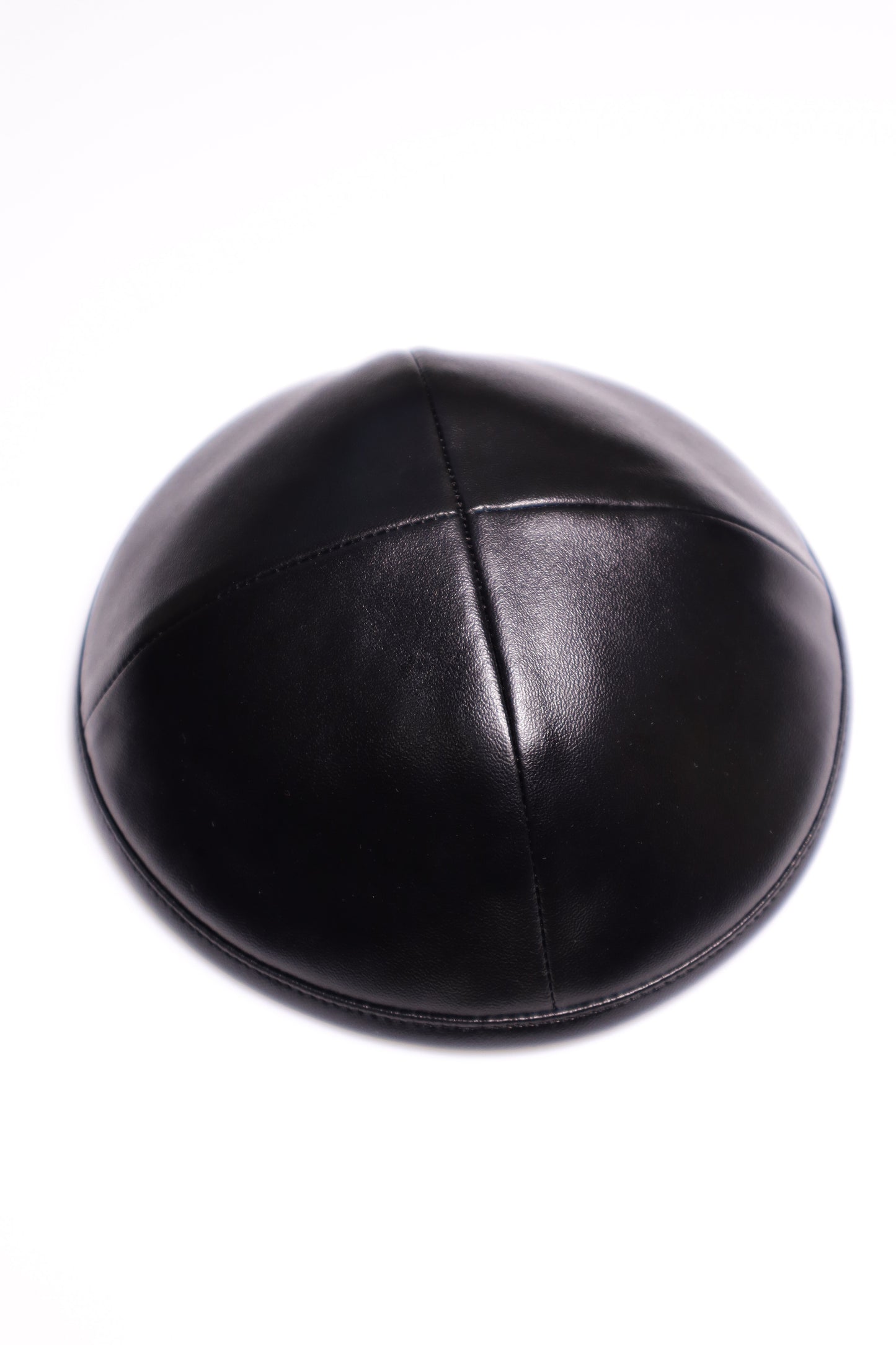Black leather Kippah