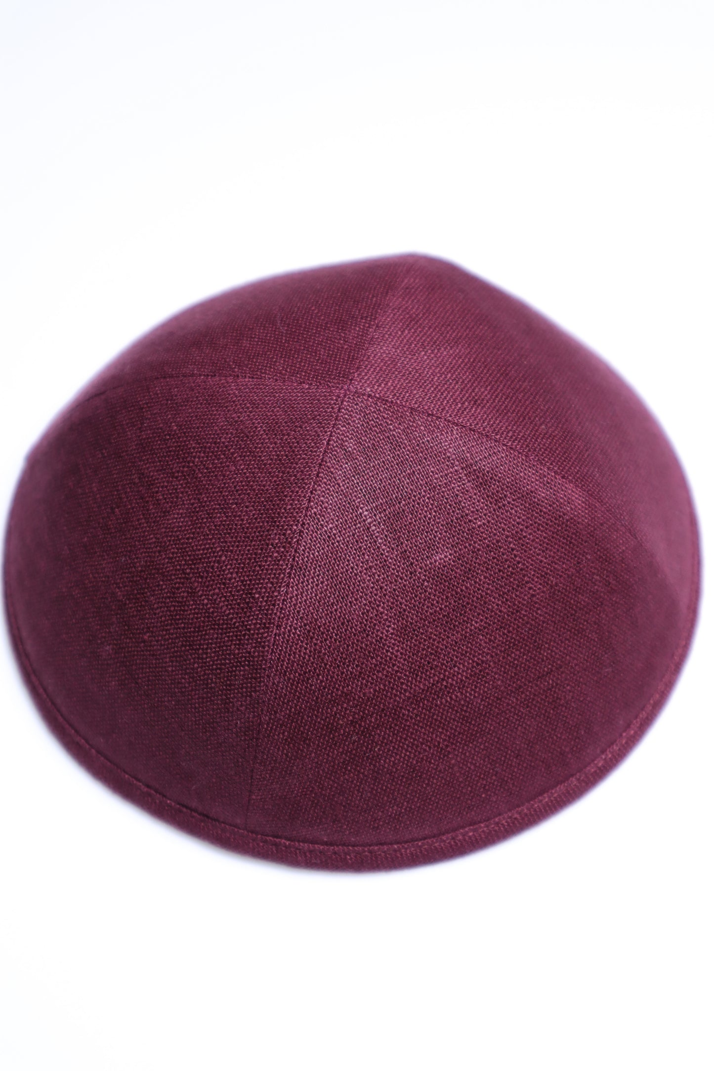 Burgundy Linen Kippah