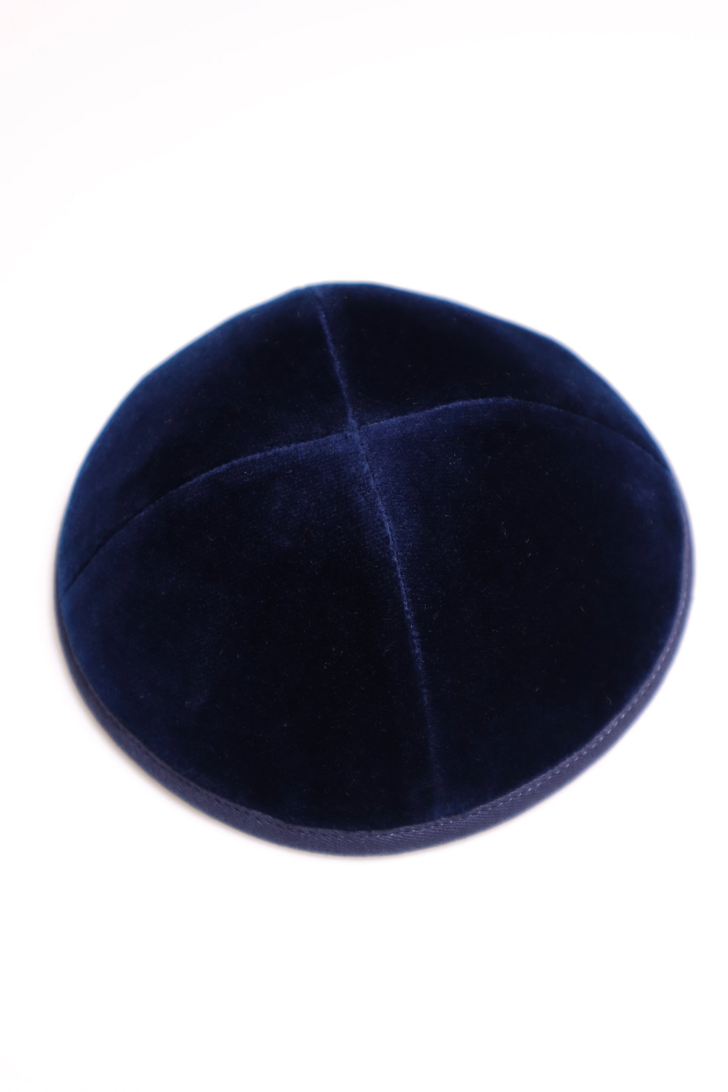 Navy velvet kippah