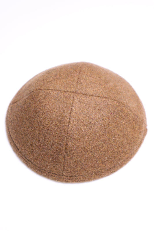 Brown wool kippah