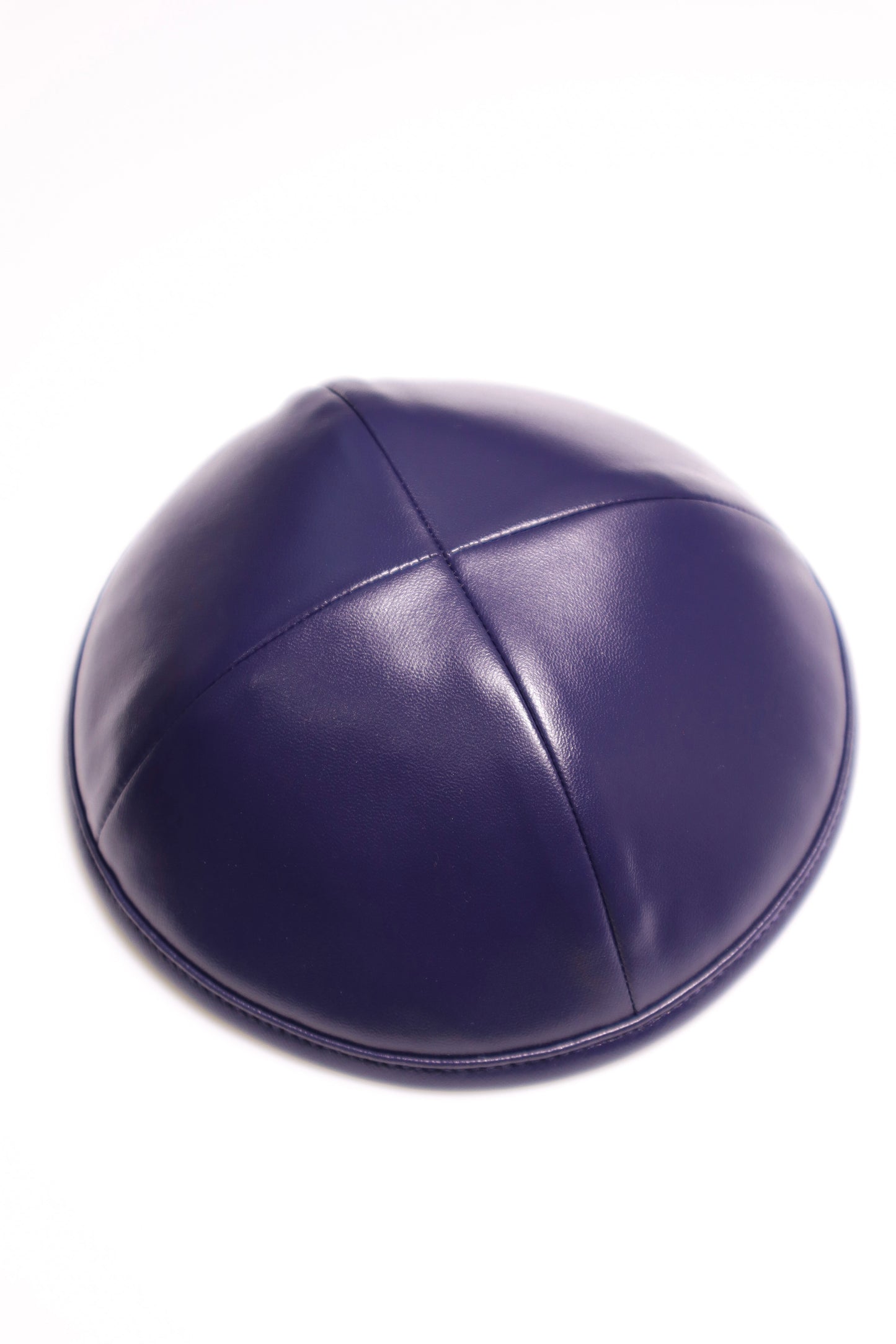Navy leather Kippah