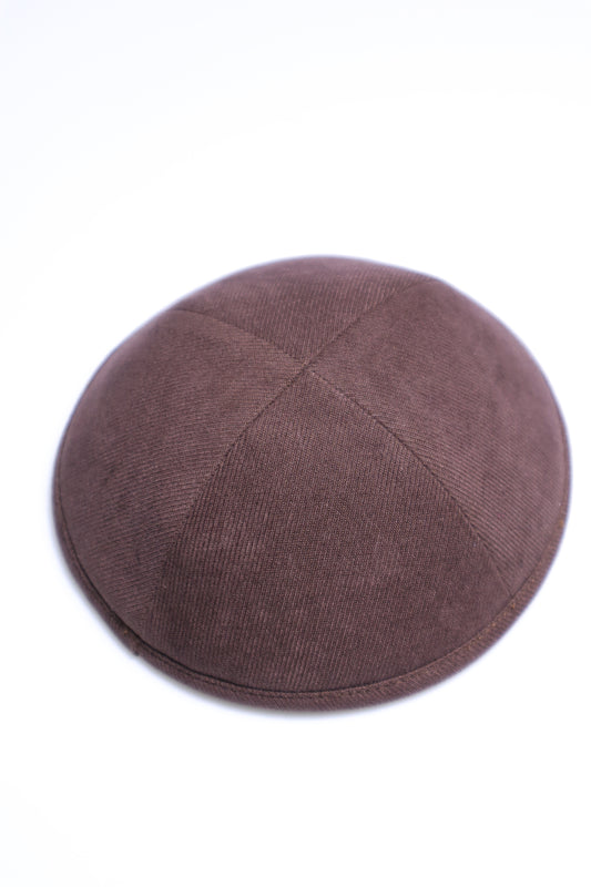 Brown linen Kippah